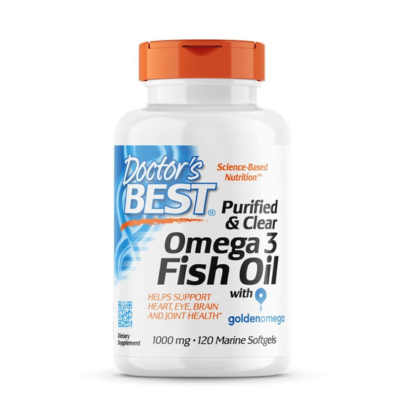 DOCTOR'S BEST Purified & Clear Omega3 Fish Oil w/ GoldenOmega 120 Soft
