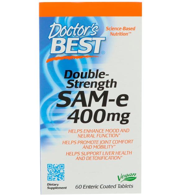 Doctor's Best, SAM-e, 400 mg, Double Strength, 60 Enteric Coated Tabs