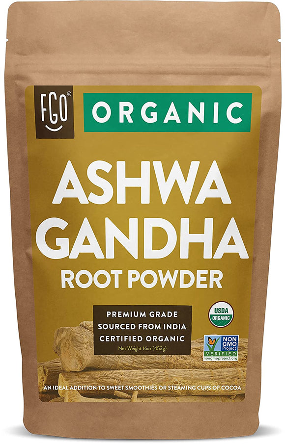 FGO ORGANIC Ashwagandha Root Powder, 16 OZ (453 g)