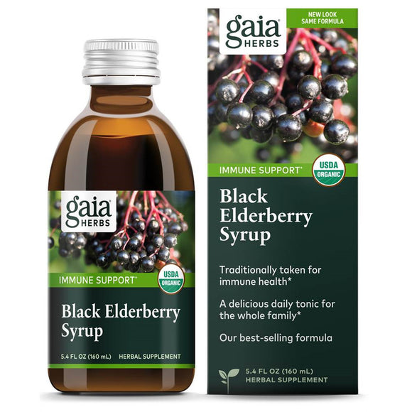 GAIA HERB Immune Support Black Elderberry Syrup, 5.4 fl.oz (160 ml)