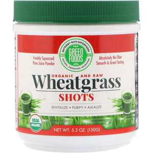 Green Foods, Organic & Raw, Wheatgrass Shots, 5.3 oz (150 g)