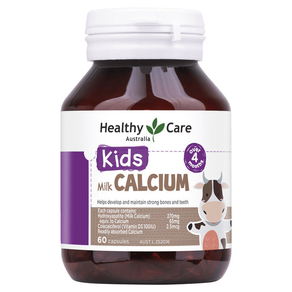HEALTHY CARE Milk Calcium for Kids, 60 Capsules