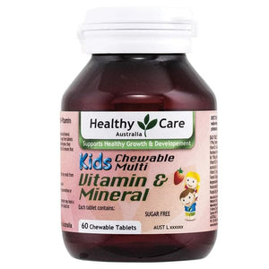 Healthy Care Kids Chewable Multivitamin & Minerals, 60 Tablets