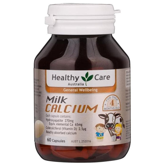 Healthy Care Milk Calcium, 60 Capsules