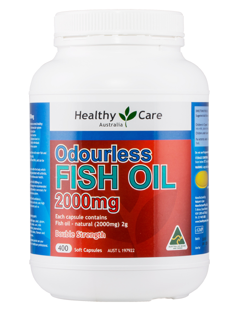 Healthy Care Odourless Fish Oil 2000mg, 400 Soft Capsules
