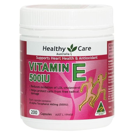 Healthy Care Vitamin E 500IU, 200 Capsules