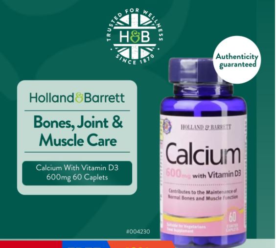 Holland & Barrett Calcium plus Vitamin D 60 Coated Caplets 600mg