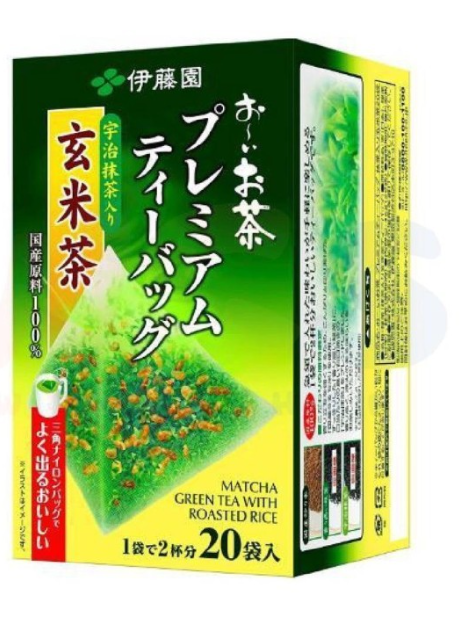 ITO EN Matcha Green Tea with Roasted Rice Premium Tea Bags 20 Pack