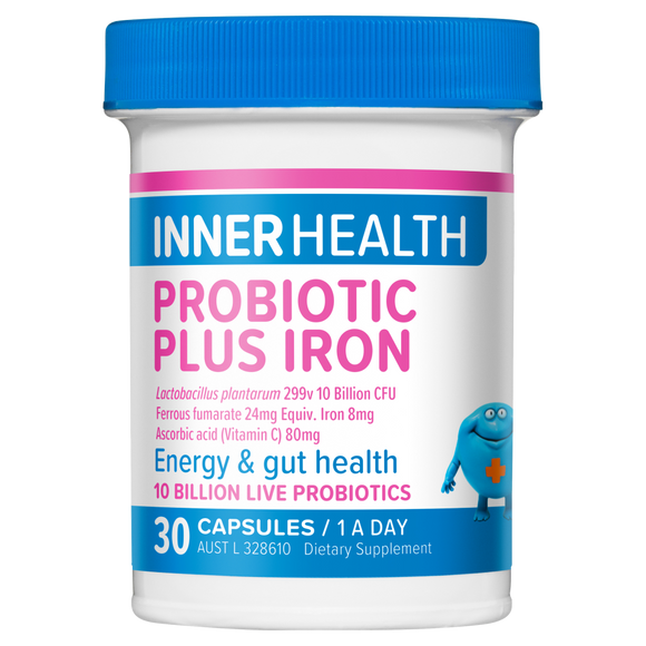 Inner Health Probiotic Plus Iron Fridge Free 30 Capsules