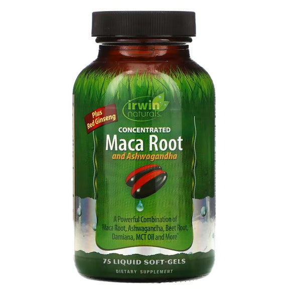 Irwin Naturals, Concentrated Maca Root and Ashwagandha, 75 Liquid Soft-Gels