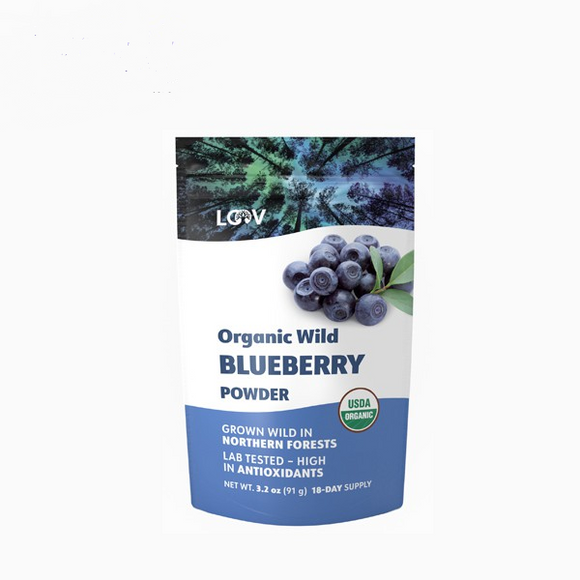 LOOV Wild Blueberry Powder Organic, 91g, 18-Day Supply