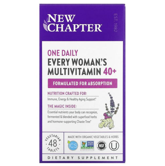 New Chapter, 40+ Every Woman's One Daily Multivitamin, 48 Vegetarian Tablets