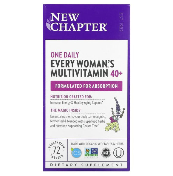 New Chapter, 40+ Every Woman's One Daily, Multivitamin, 72 Vegetarian Tablets