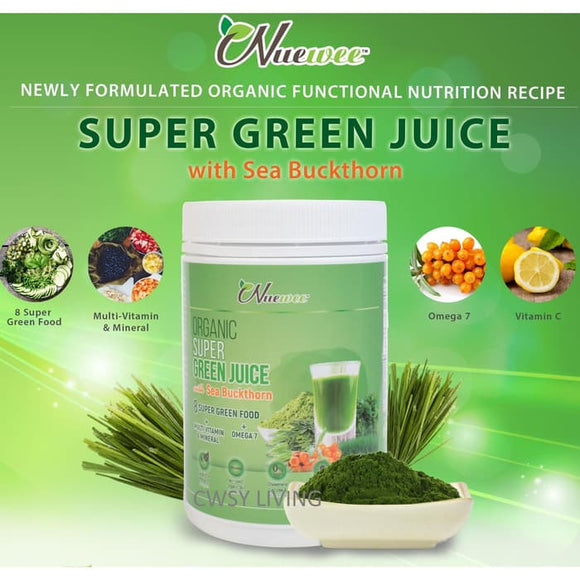 Nuewee Organic Super Green Juice with Sea Buckthorn 200 Gram Nutrisi