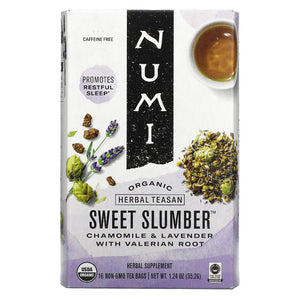 Numi Tea, Organic Herbal Teasan, Sweet Slumber, Caffeine Free, 16 Tea Bags, 1.24 oz (35.2 g)