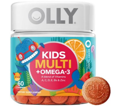 OLLY Kid's Gummy Multivitamins with Omega 3, Vitamin C, A, D, E, Bs, Zinc, Chewable Supplement (60 Count)