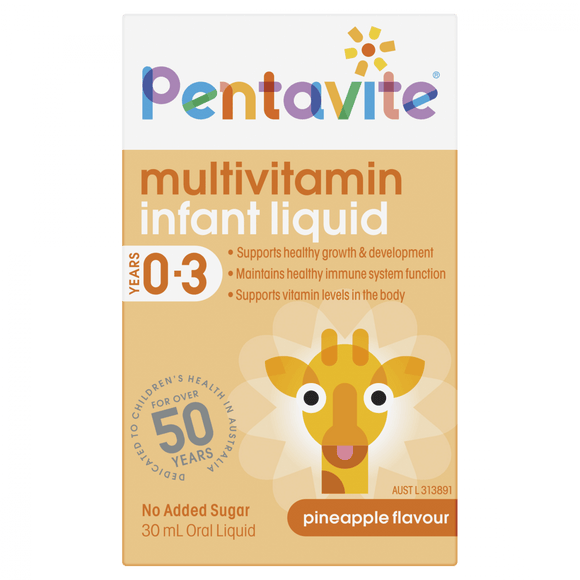 Pentavite Multivitamin infant liquid 0-3 Years 30 ml Pineapple Flavour