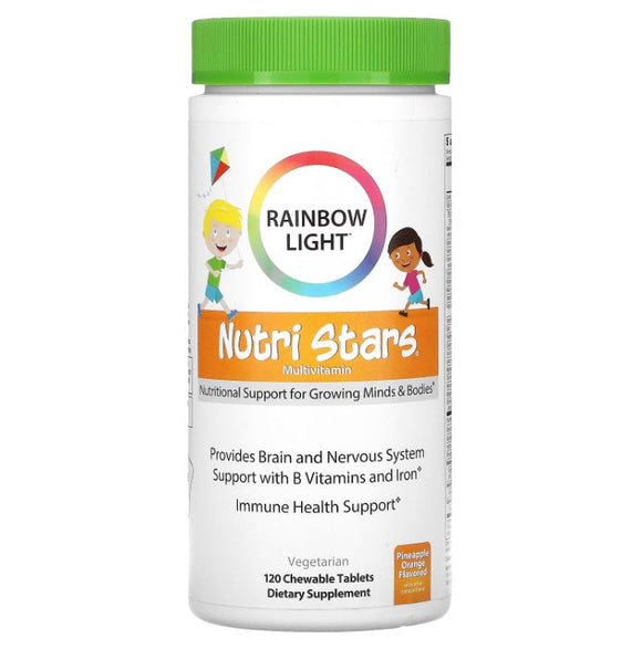 Rainbow Light, Nutri Stars, Multivitamin, Pineapple Orange Flavor, 120 Chewable Tablets