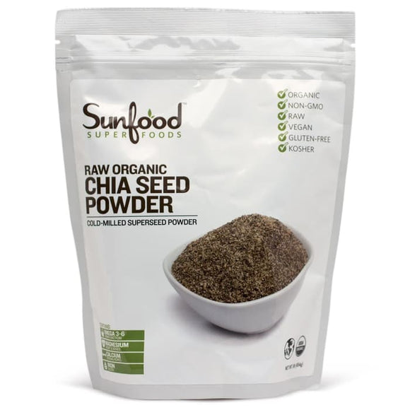 Sunfood, Chia Seed Powder, Raw Organic, 1 lb (454 g)