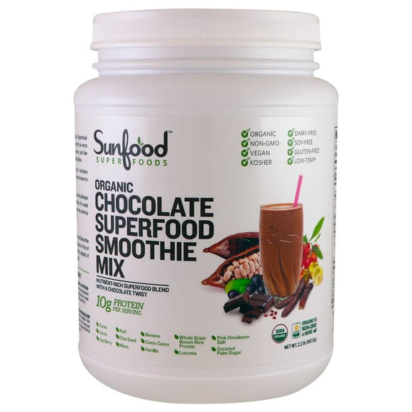 Sunfood, Organic Chocolate Superfood Smoothie Mix, 2.2 lb (997.9 g)
