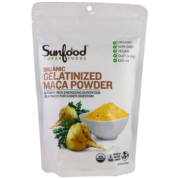 Sunfood, Organic Gelatinized Maca Powder, 8 oz (227 g)