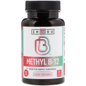 Zhou Nutrition,Methyl B-12,Bioactive Energy Sublingual,Natural Cherry