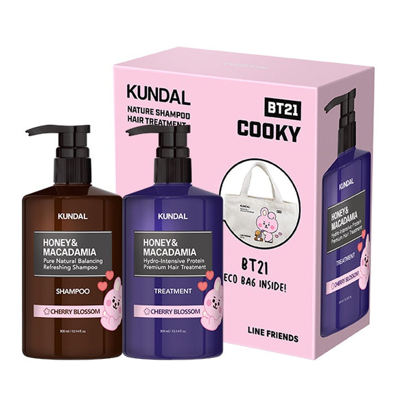 KUNDAL x BT21 Honey & Macadamia Shampoo & Treatment 300ml (2ea)