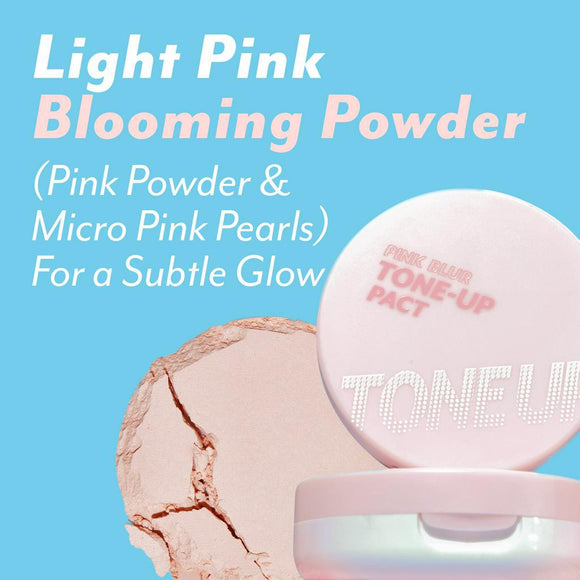 I`M MEME Pink Blur Tone-Up Pact | Tone-up Pressed Powder Pact to Mattifying and Blur Skin