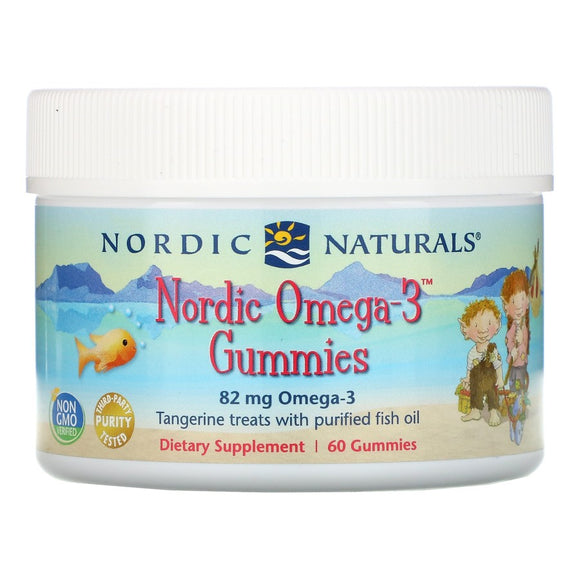 Naturals, Nordic Omega-3 Gummies, Tangerine Treats, 82 mg, 60 Gummies