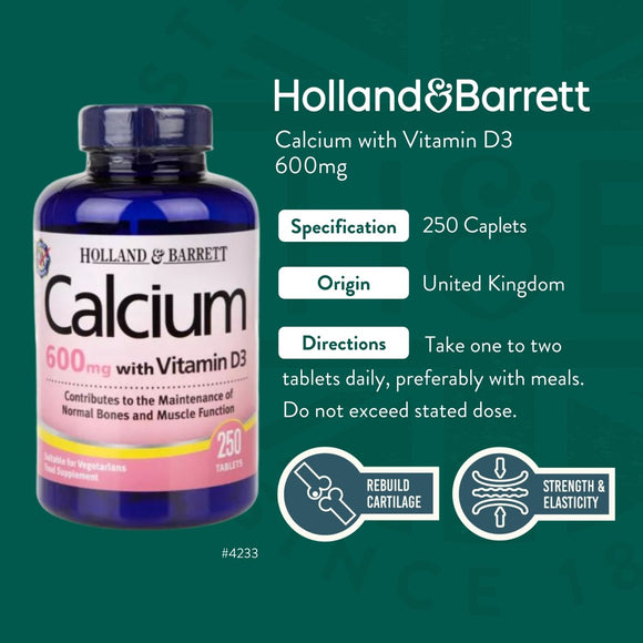 Holland & Barrett Calcium Plus Vitamin D 250 Tablets